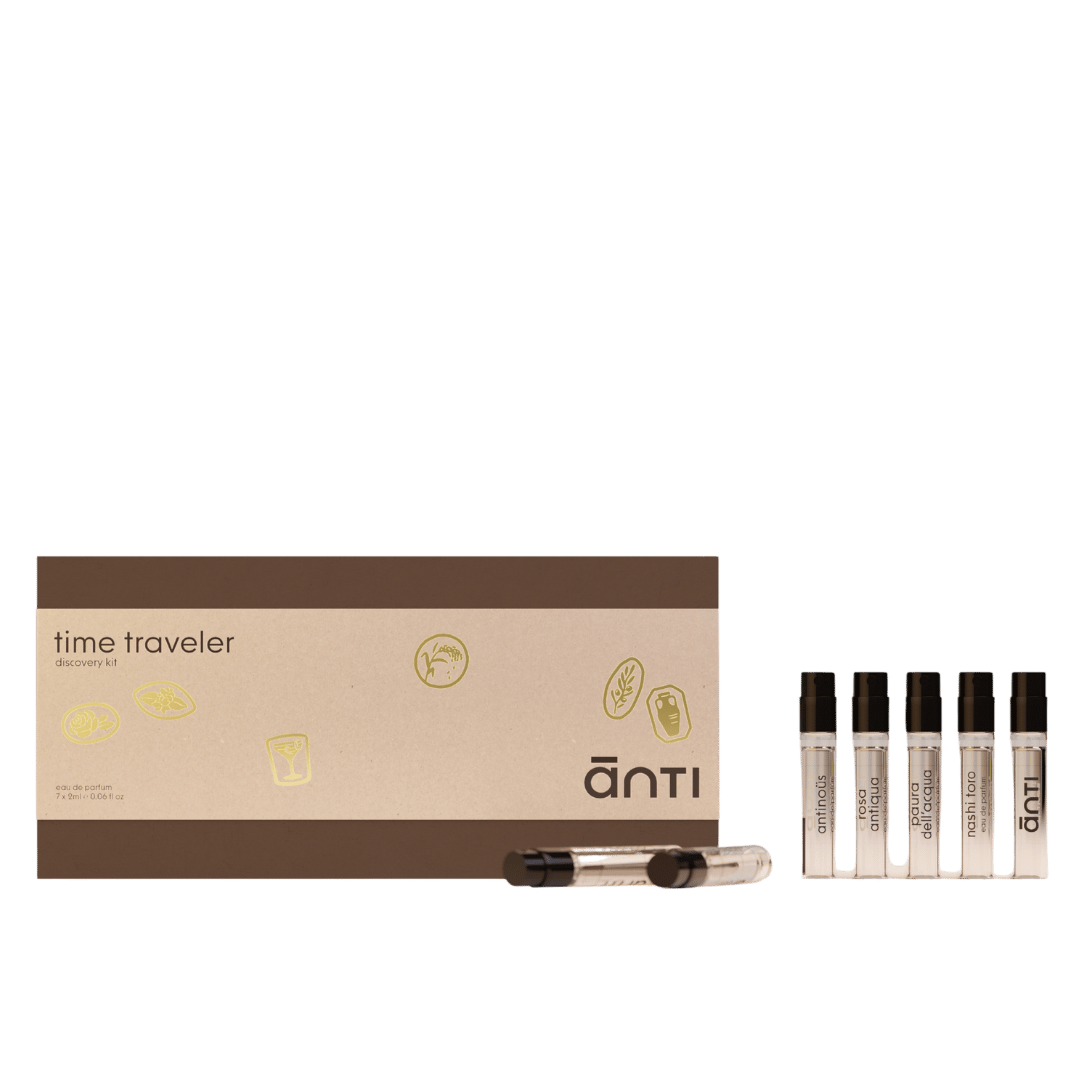 anti Parfum Time traveler Discovery Kit bei scent amor Deinem Fachmann für feinste Nischenparfums freigestellt