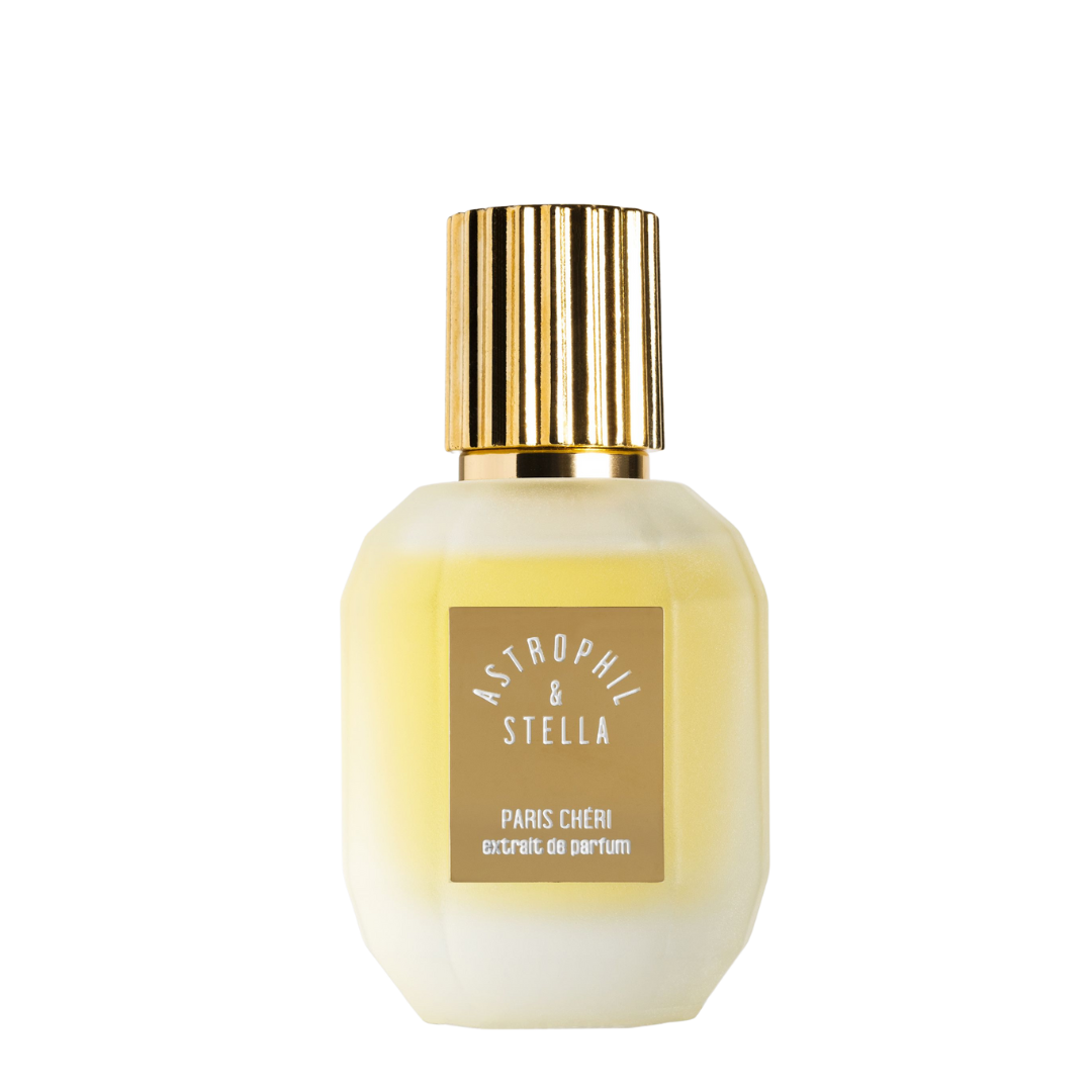 Flakon von Astrophil & Stella Paris Chéri Extrait de Parfum, eleganter goldener Duftflakon mit luxuriösem Design, erhältlich bei scent amor