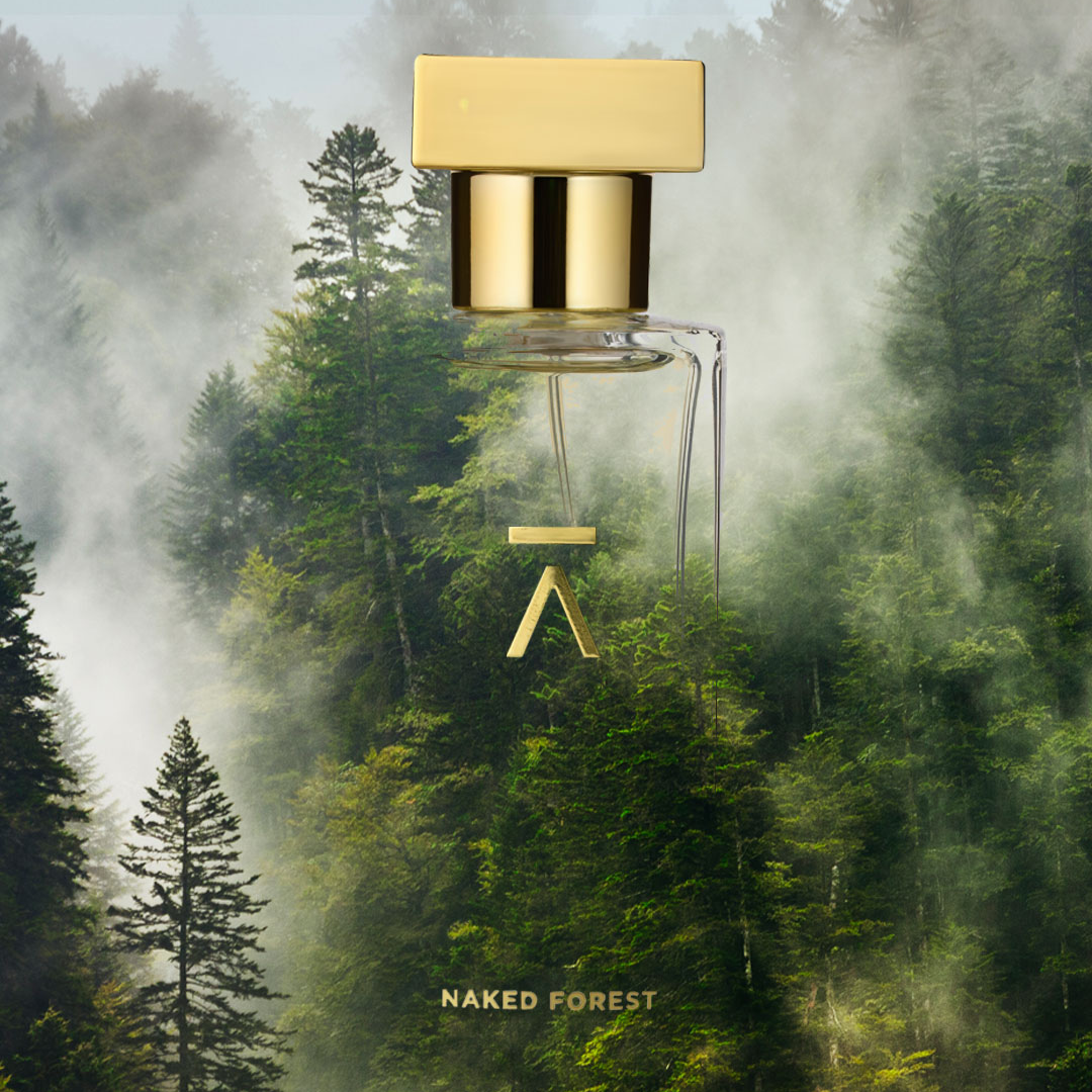Azman Perfumes Naked Forest Flakon in Bäumen grün scent amor