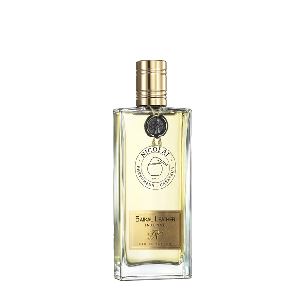 Nicolaï BAIKAL LEATHER INTENSE Eau de Parfum Flakon freigestellt frontal scent amor