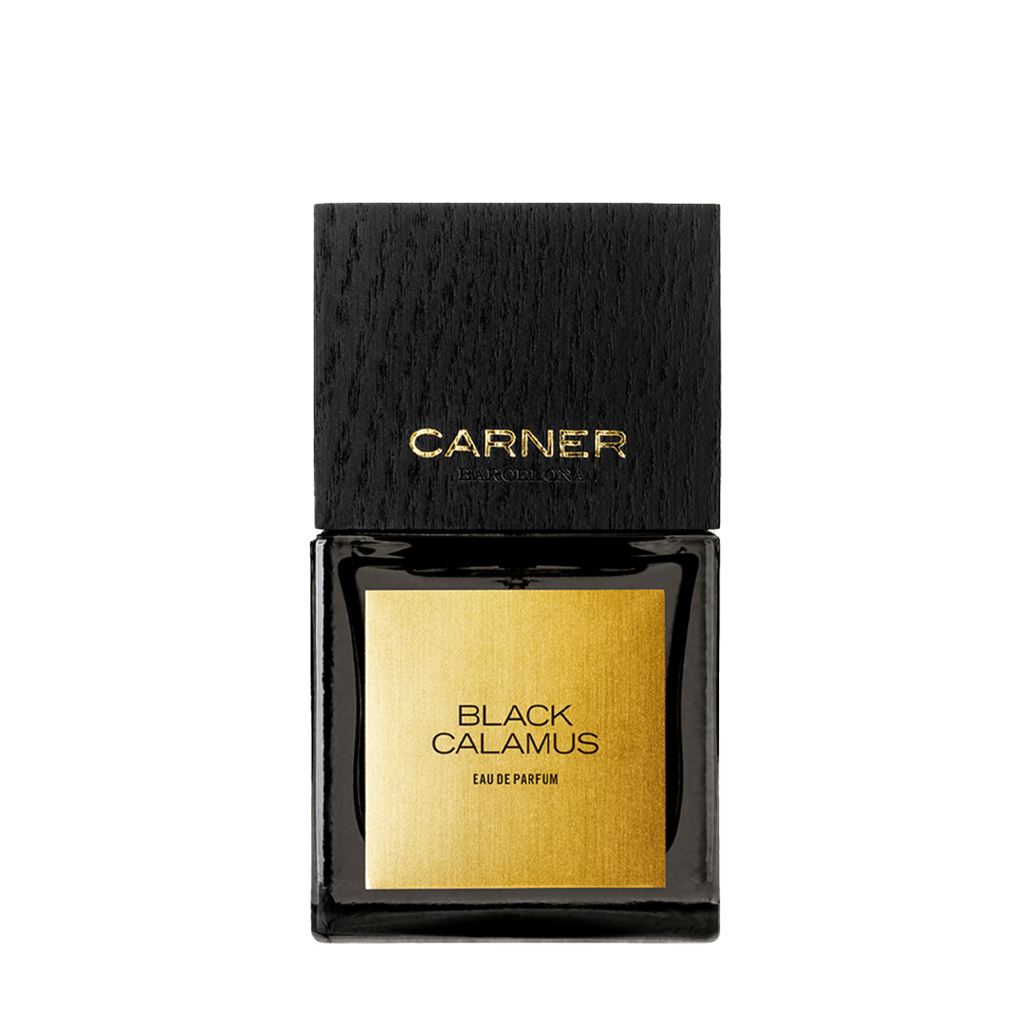 Carner Barcelona Black Collection BLACK CALAMUS Eau de Parfum Flakon freigestellt frontal scent amor