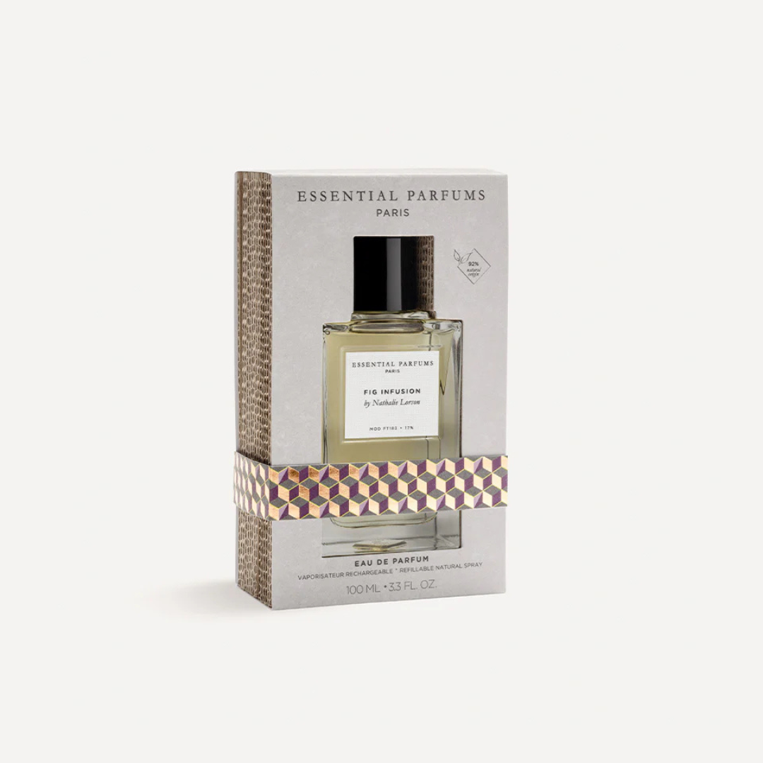Essential Parfums Fig Infusion Eau de Parfum by Nathalie Lorson – Flakon mit Box, stilvolle Präsentation eines modernen Nischenparfums bei scent amor