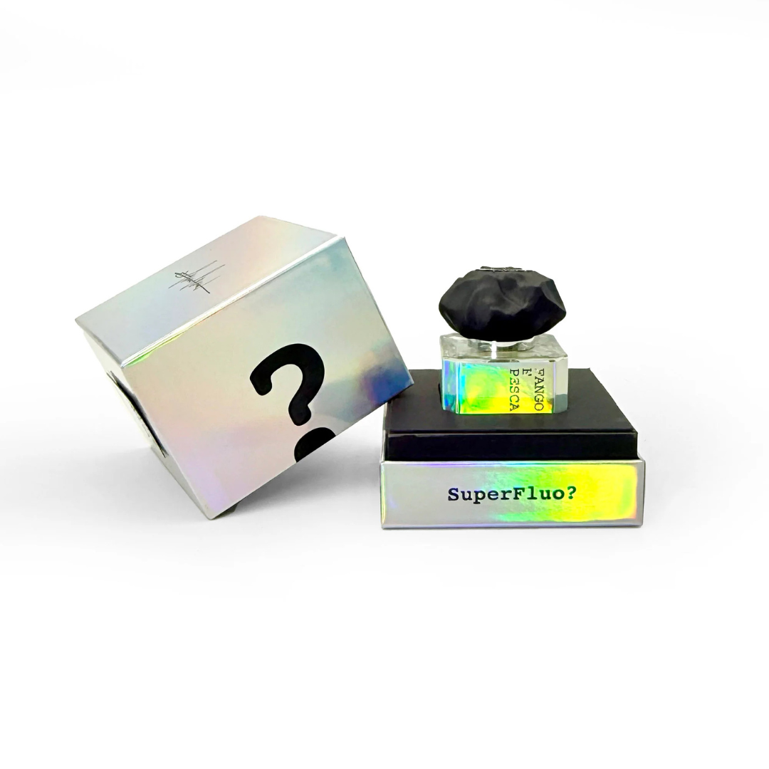 Filippo Sorcinelli Fango e Pesca Extrait de Parfum Flakon in geöffneter Box luxuriöse Duftpräsentation erhältlich bei scent amor