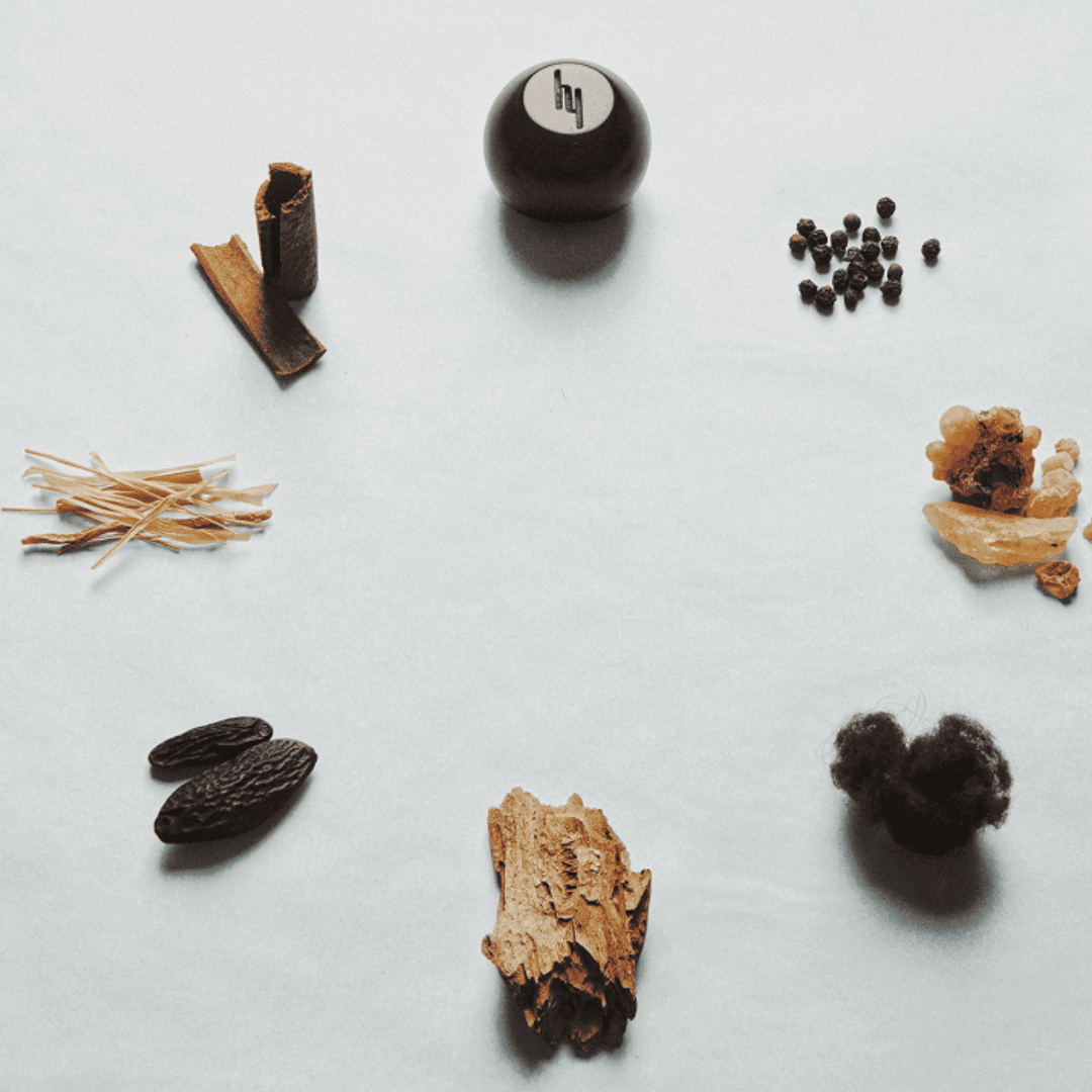 Hima Jomo KHULLU Eau de Parfum, ausgewählte Rohstoffe wie Hölzer, Harze und Gewürze, natürlich und tief, erhältlich bei scent amor.