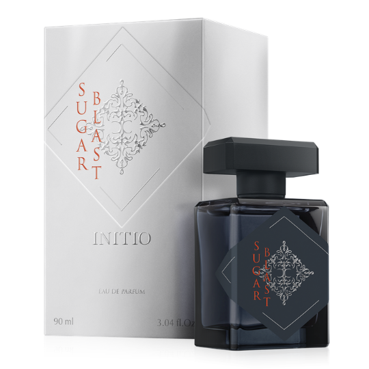 Initio Parfums Privés Sugar Blast Eau de Parfum mit Flakon und heller Verpackung, elegantes Design kombiniert mit intensiver Duftsignatur, erhältlich bei scent amor.
