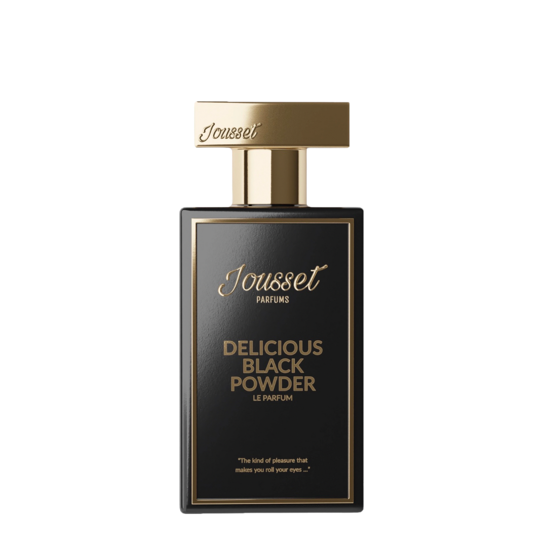 Freigestellter Flakon des Nischenduftes Delicious Black Powder von Jousset Parfums, erhältlich bei scent amor