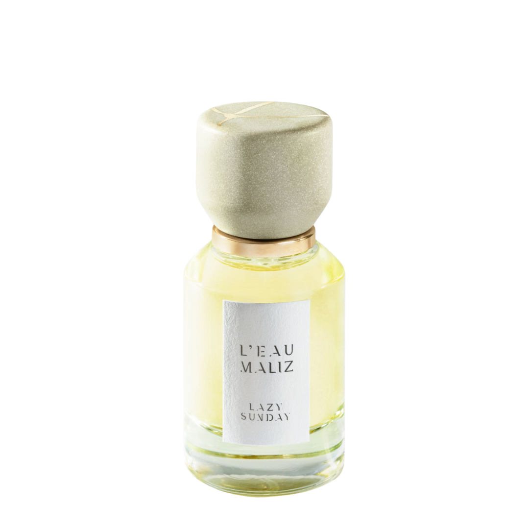 Freigestellter Flakon von L’Eau Maliz Lazy Sunday Eau de Parfum, minimalistisch und klar inszeniert, erhältlich bei scent amor.
