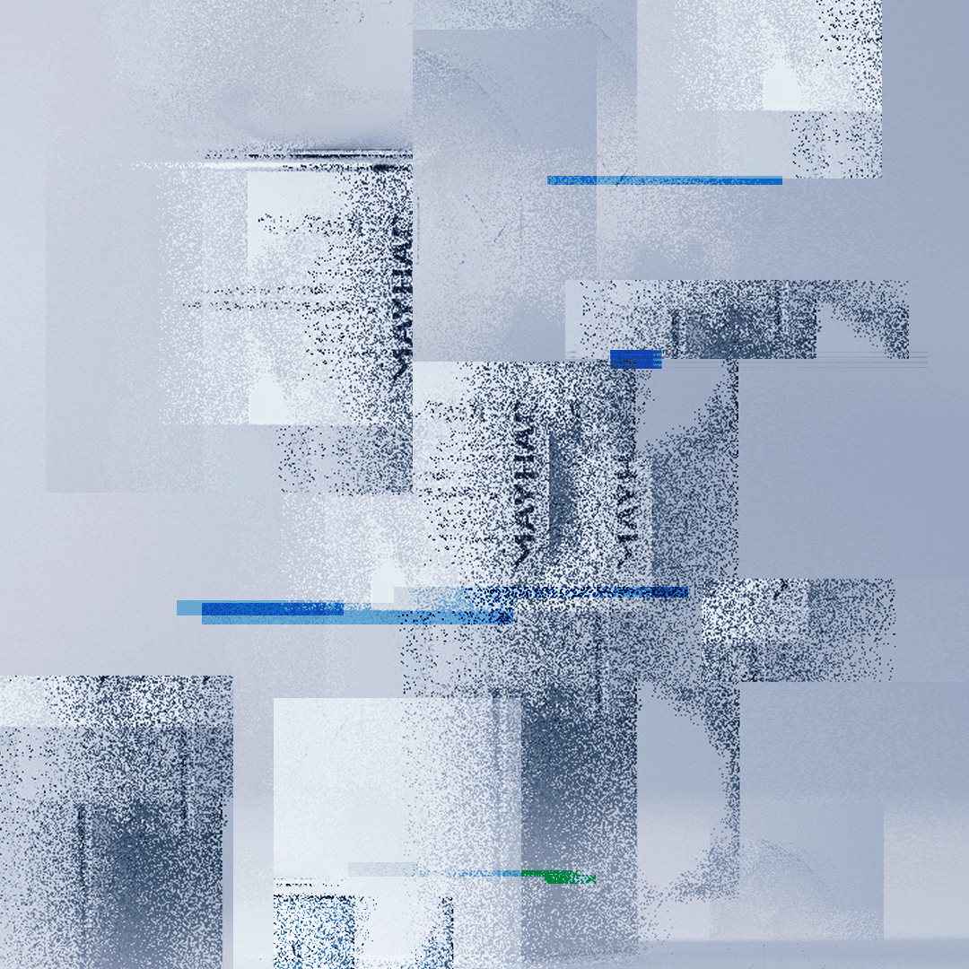 Mayhap Amant Numérique Extrait de Parfum, abstrakte digitale Komposition mit Fragmenten des Flakons, inspiriert von Technologie und Virtualität, erhältlich bei scent amor.