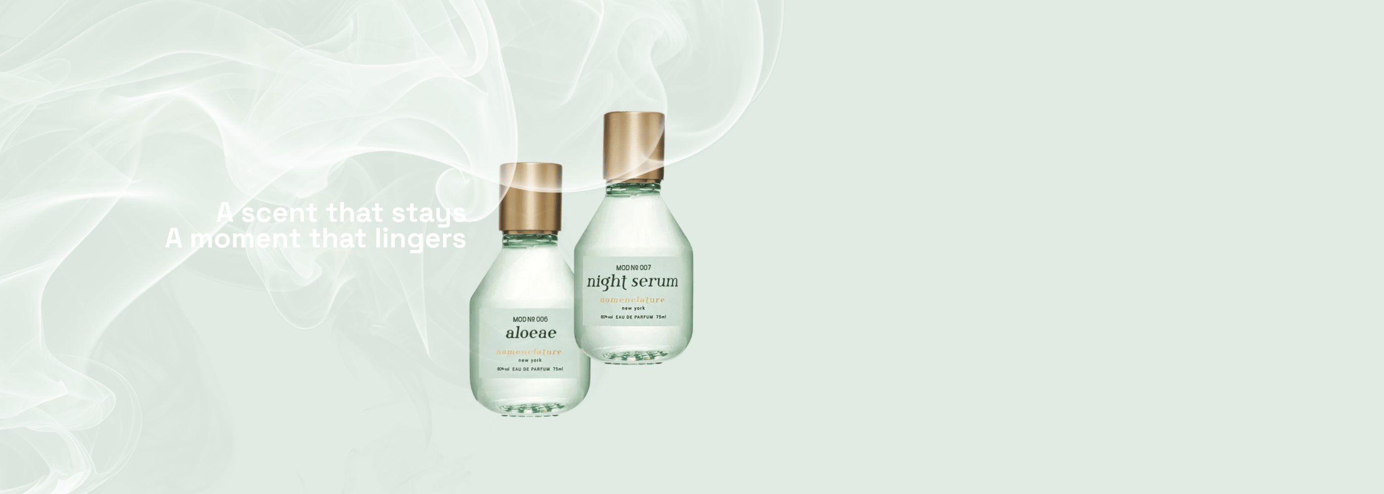 night serum und aloeae Nischenduft Flakons mintgrün quer