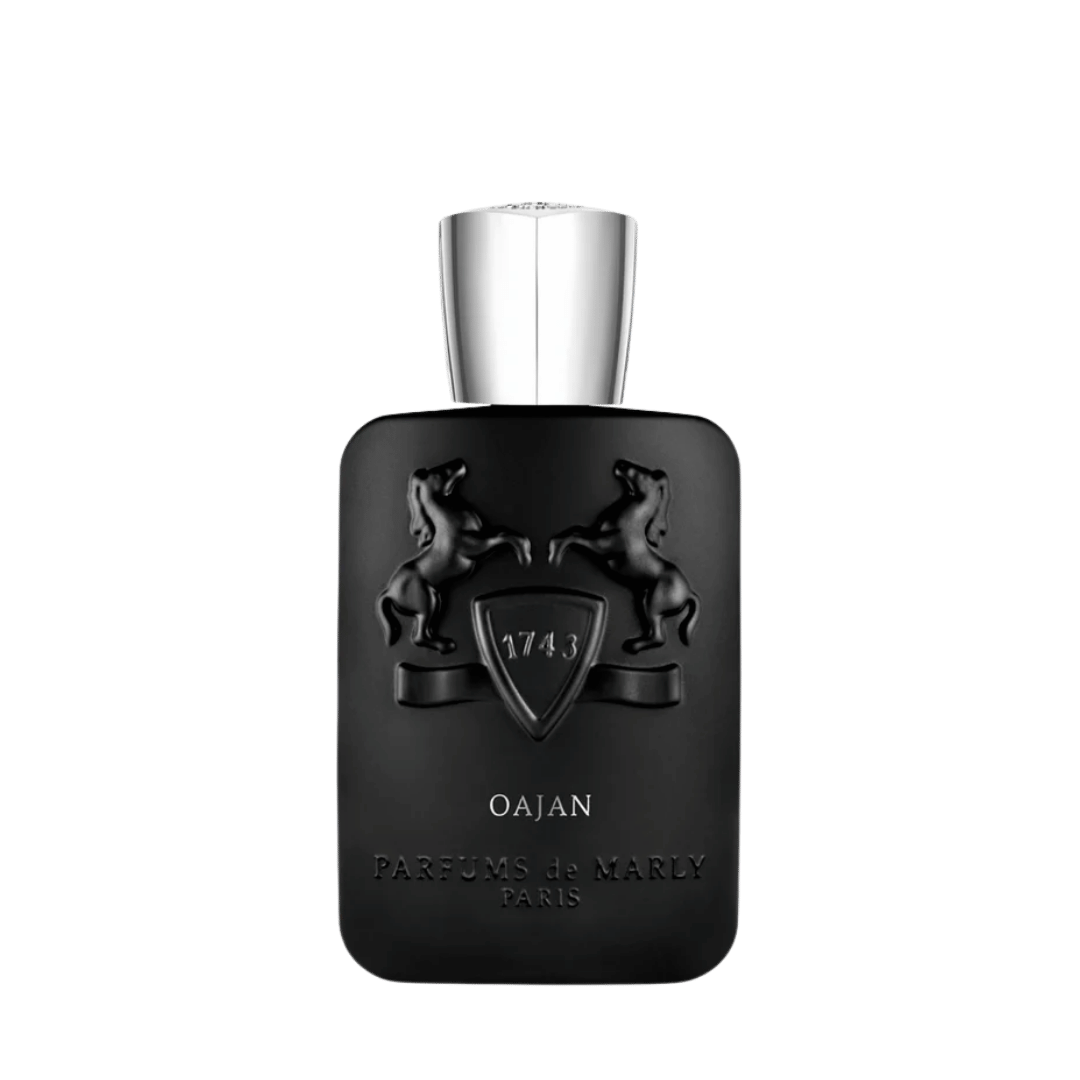 Parfums de Marly OAJAN Eau de Parfum im schwarzen Flakon Nischenduft freigestellt präsentiert bei scent amor Deinem Fachmann für die feinen Nischenparfums 