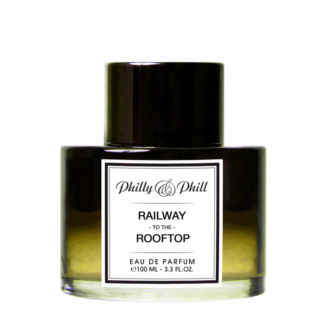 Philly & Phill Railway to the Rooftop Eau de Parfum, freigestellter Flakon, moderner Duft mit urbanem Charakter und eleganter Ausstrahlung, erhältlich bei scent amor