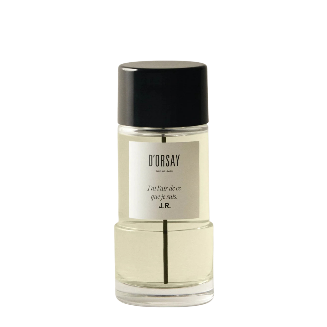 scent amor zeigt D’Orsay L’Air de Narcisse J.R. Eau de Parfum, minimalistischer Glasflakon mit schwarzem Verschluss und hellem Duftöl, elegant und puristisch, erhältlich bei scent amor.