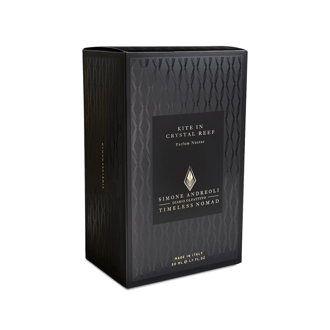 Box von Simone Andreoli Kite in Crystal Reef Parfum Nectar – elegante Verpackung eines luxuriösen Nischenparfums bei scent amor
