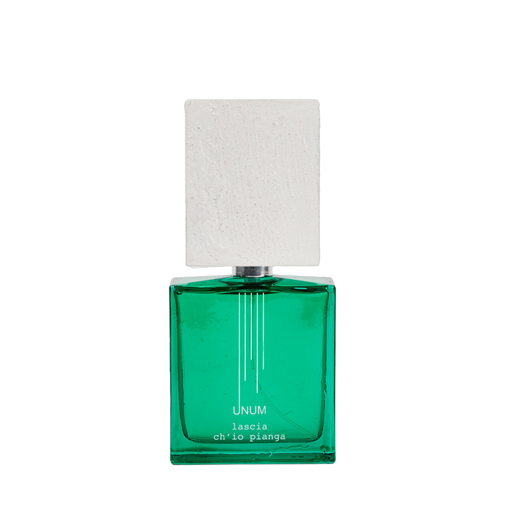 Filippo Sorcinelli UNUM LASCIA CH´IO PIANGA Extrait de Parfum freigestellter Flakon frontal scent amor